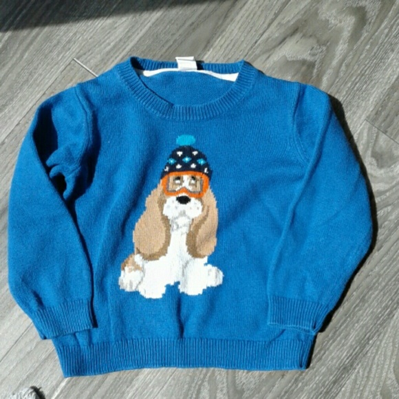 Janie and Jack boys sweater 18-24 mths Blue w/ dog - Picture 2 of 7